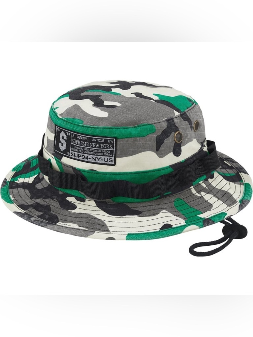 Supreme Military Boonie FW25 Green Camo Logo Bucket Hat Men’s Size M/L.